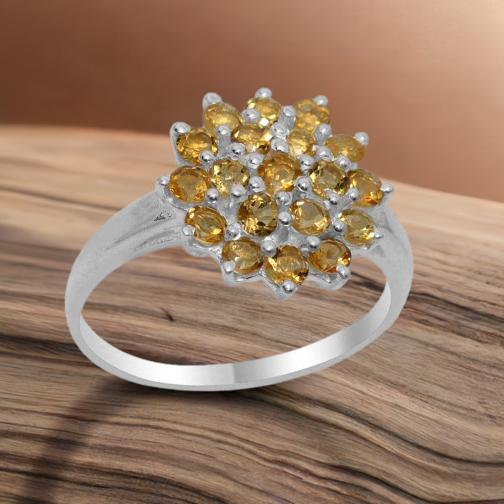 925 Sterling Silver Rings In Natural Citrine Gemstone 925SR1840
