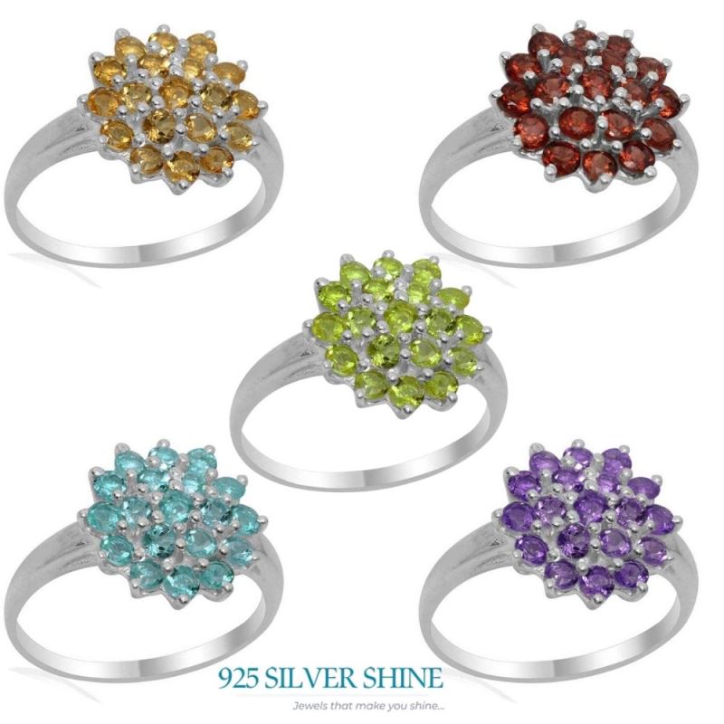 925 Sterling Silver Rings In Semi Precious Blue Topaz Gemstone 925SR1841_2