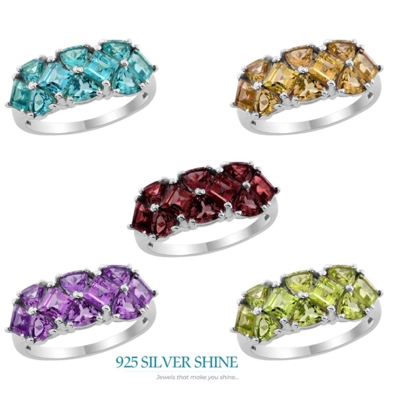 Semi Precious Blue Topaz Gemstone Rings In 925 Sterling Silver Jewelry 925SR1856_2