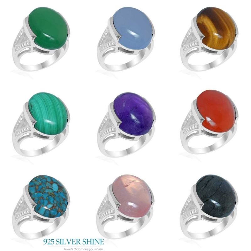 Genuine Malachite Gemstone Rings In 925 Sterling Silver Jewelry 925SR1857_2