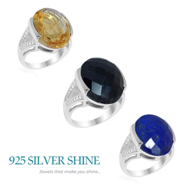 Sterling Silver Citrine Mens Birthstone Rings 925SR1868_2
