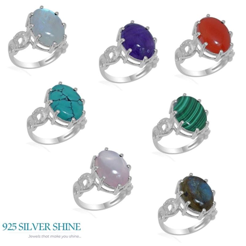 925 Sterling Silver Handmade Rings In Malachite Gemstone Jewelry 925SR1875_2