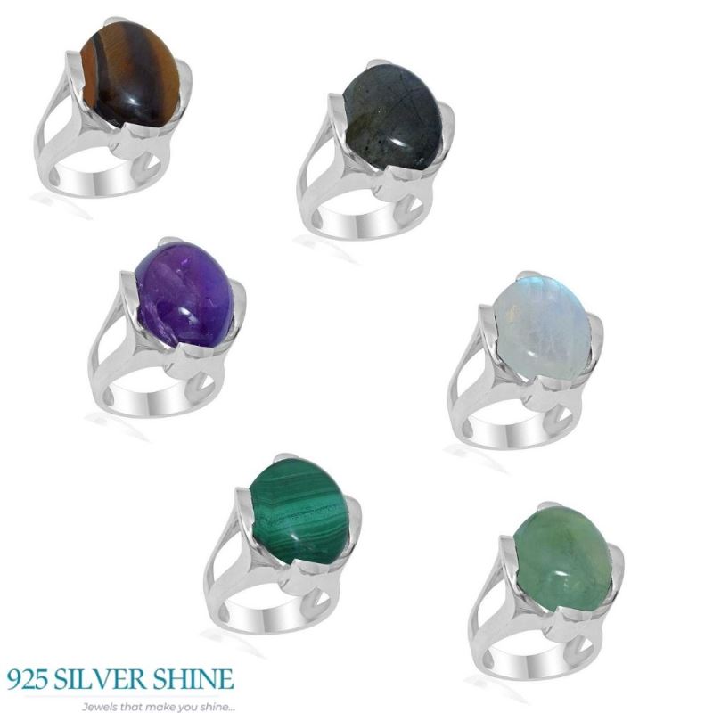 925 Sterling Silver Handmade Rings In Malachite Gemstone Jewelry 925SR1895_2