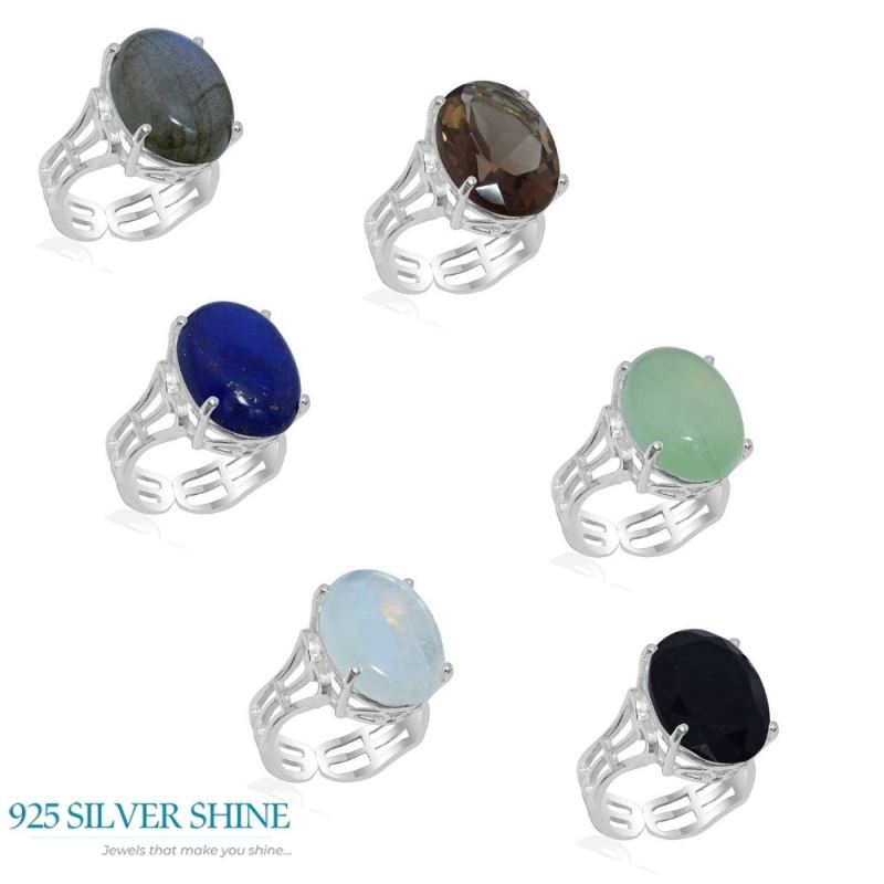 Fine 925 Sterling Silver Rings In Semi Precious Black Onyx Gemstone 925SR1908_2