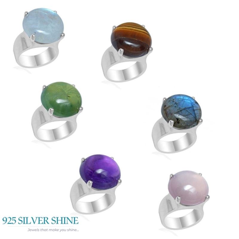 Genuine Aventurine Gemstone Rings In 925 Sterling Silver Jewelry 925SR1939_2