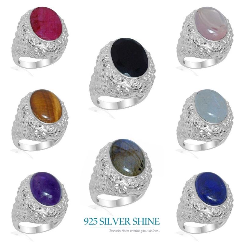 925 Sterling Silver Rings In Dyed Ruby Gemstone Jewelry 925SR1956_2