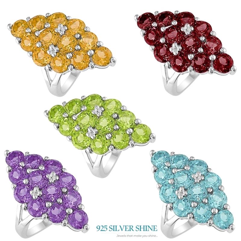 925 Sterling Silver Rings In Blue Topaz Gemstone Jewelry 925SR1967_2