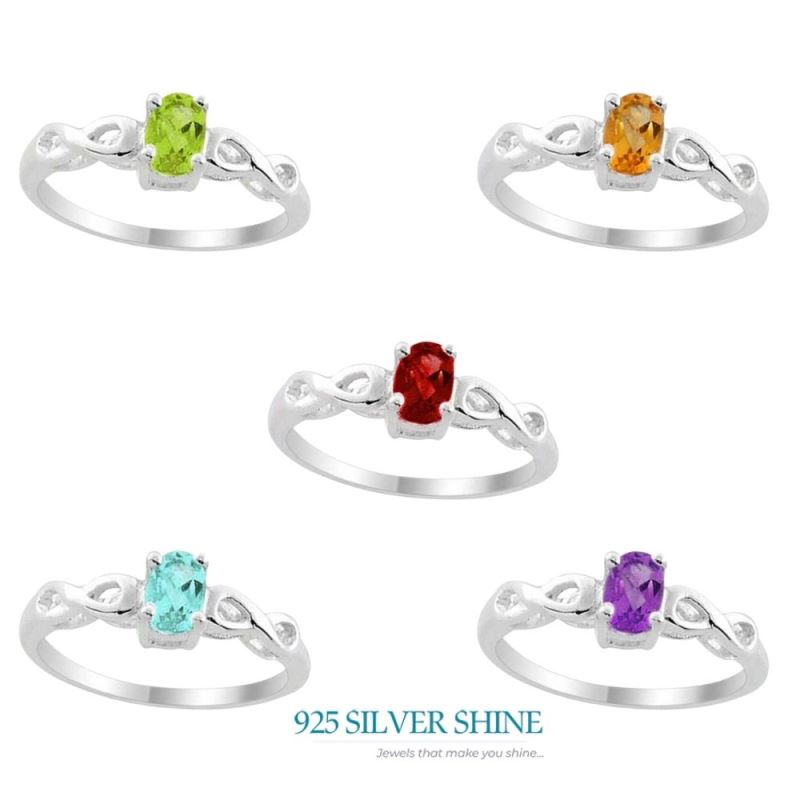 Sterling Silver Peridot Engagement Rings 925SR1974_2