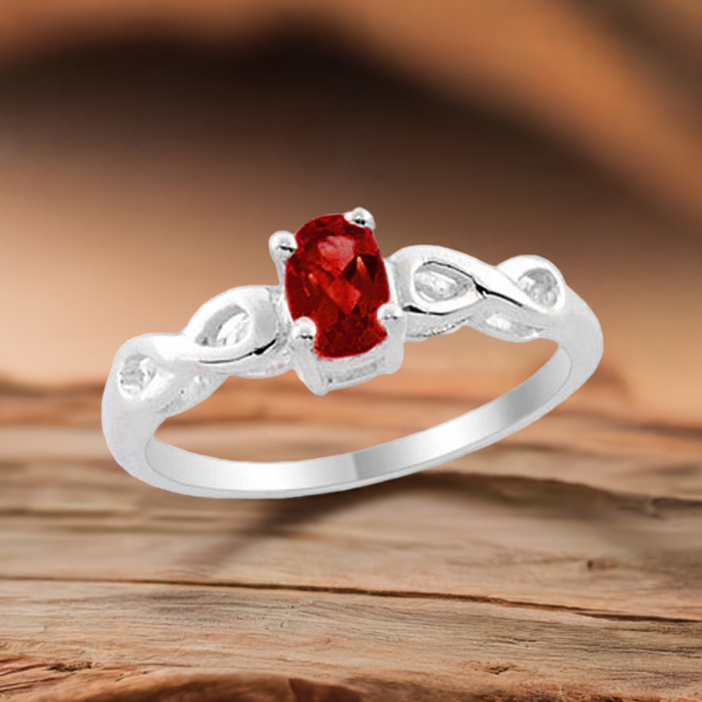 Sterling Silver Single Stone Garnet Rings Jewelry 925SR1975