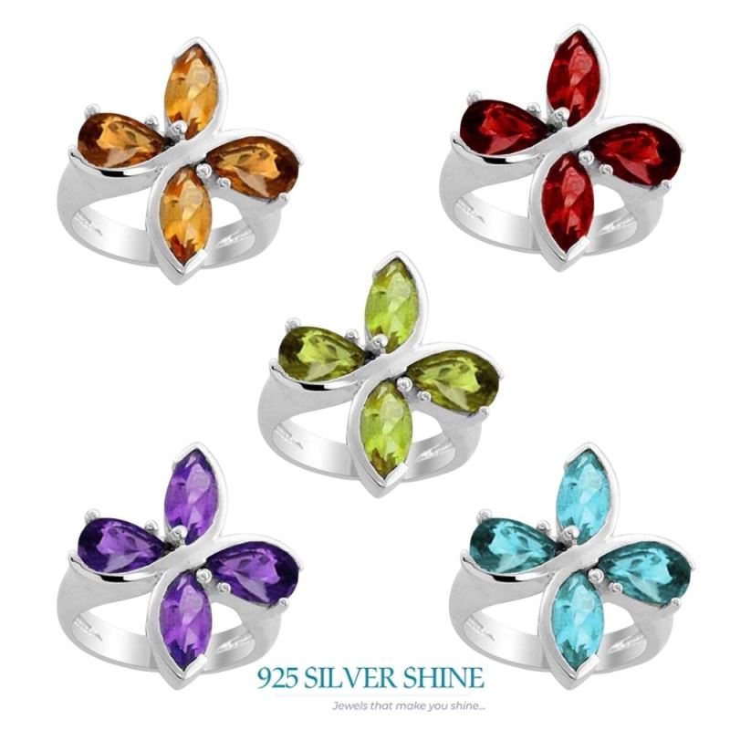 Natural Garnet Gemstone Rings In 925 Sterling Silver 925SR1989_2