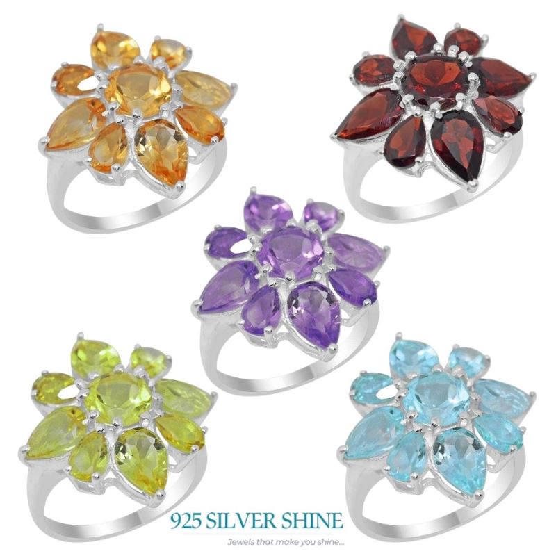 925 Sterling Silver Rings In Multi Gemstone Jewelry 925SR2034_2