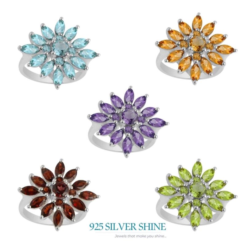Genuine Blue Topaz Gemstone Rings In 925 Sterling Silver 925SR2070_2
