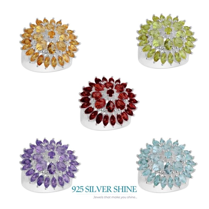 925 Sterling Silver Rings In Natural Peridot Gemstone 925SR2077_1