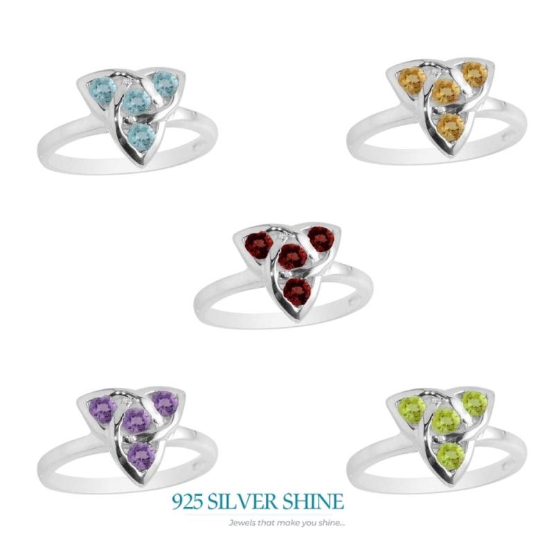 925 Sterling Silver Rings In Semi Precious Blue Topaz Gemstone 925SR2090_2