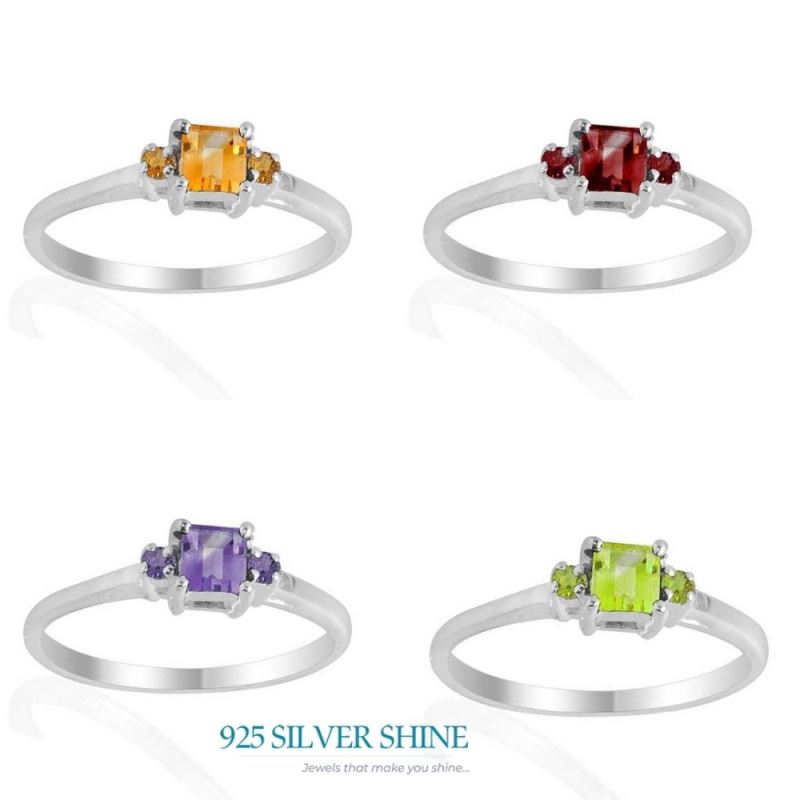 Semi Precious Garnet Gemstone Rings In 925 Sterling Silver Jewelry 925SR2093_2