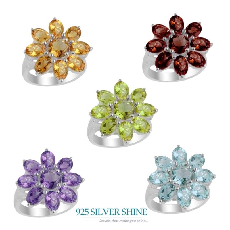 925 Sterling Silver Handmade Rings In Garnet Gemstone Jewelry 925SR2112_2