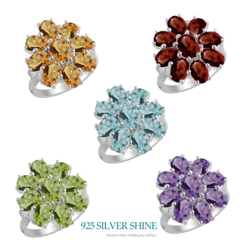 925 Sterling Silver Handmade Rings In Citrine Gemstone Jewelry 925SR2128_2