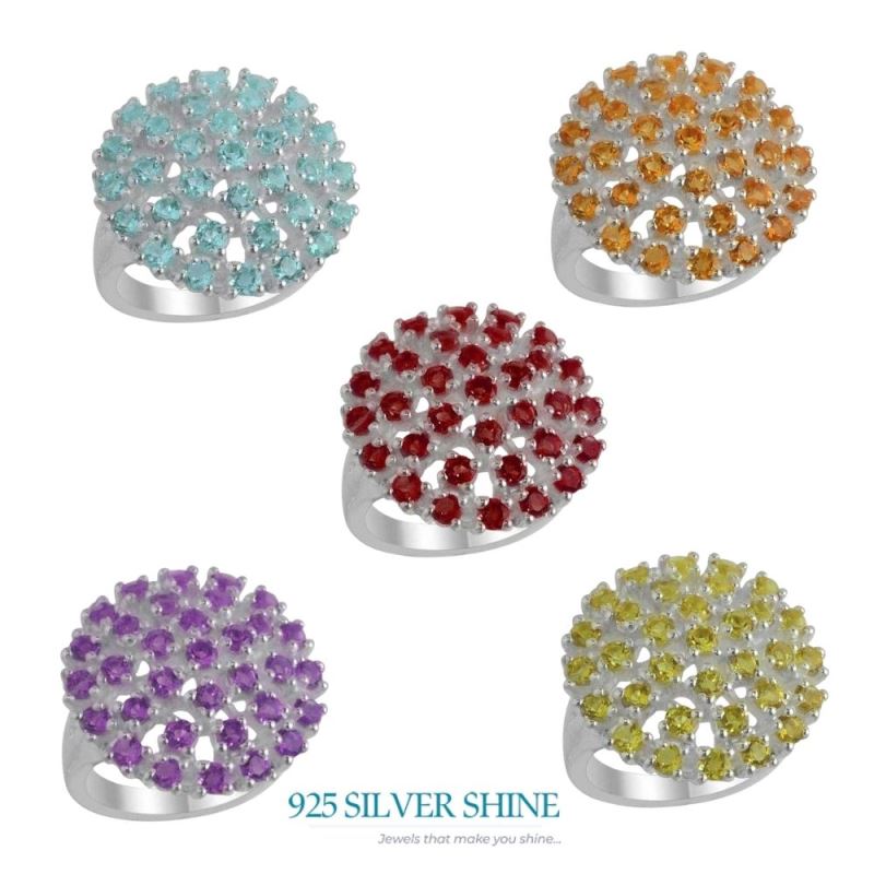 Genuine Peridot Gemstone Rings In Solid 925 Silver 925SR2152_1