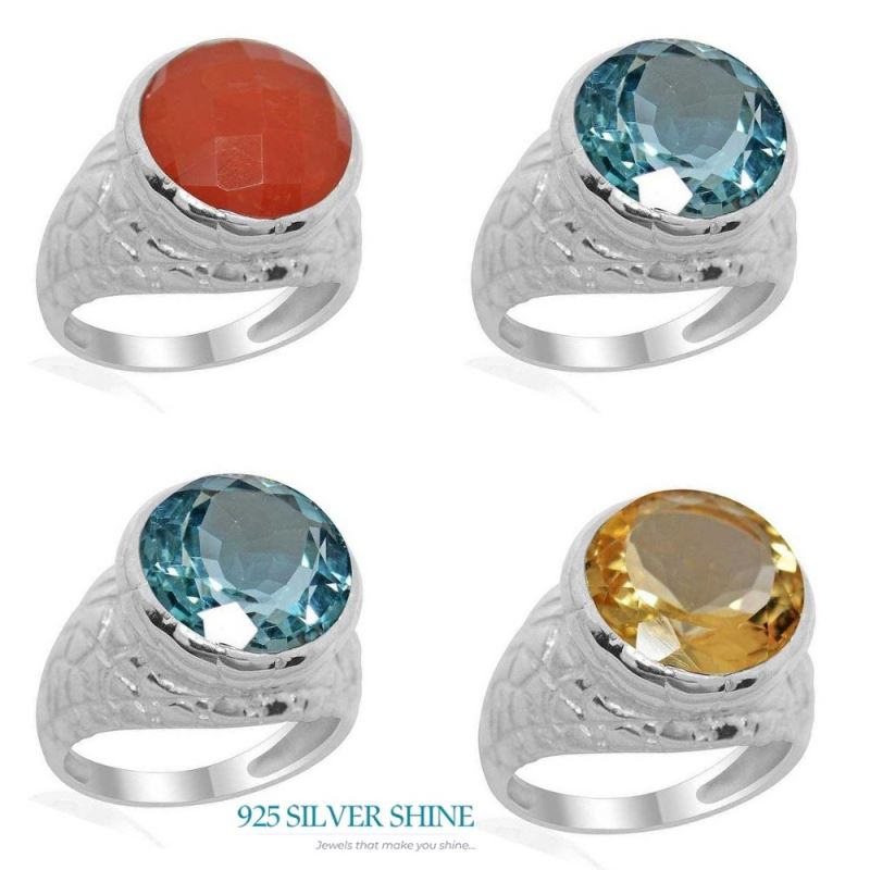 Natural Carnelian Gemstone Rings In 925 Sterling Silver Jewelry 925SR2177_1