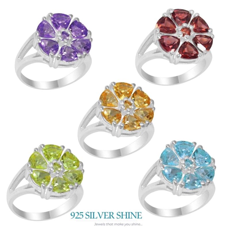 925 Sterling Silver Rings In Multi Gemstone Jewelry 925SR2193_1