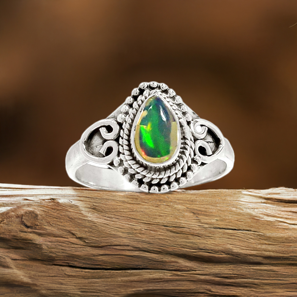 Opal Sterling Silver Rings In Semi Precious Stone 925SR2338