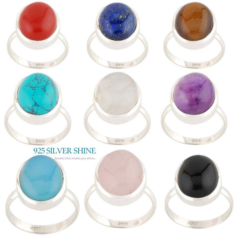 925 Sterling Silver Rings In Black Onyx Gemstone Jewelry 925SR2755_2