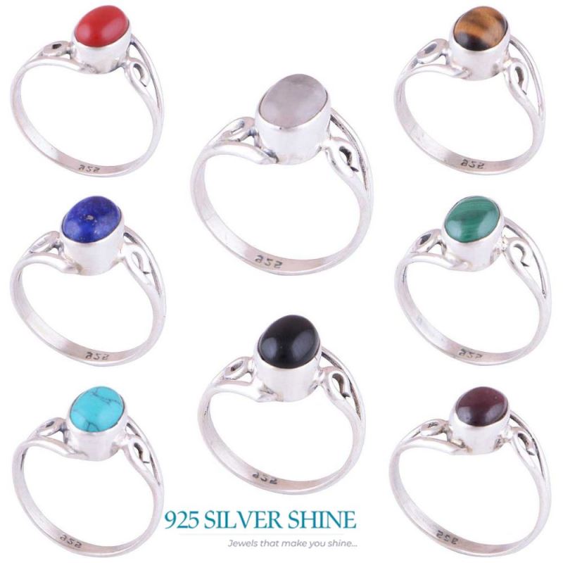 925 Sterling Silver Rings In Genuine Malachite Gemstone 925SR2811_2