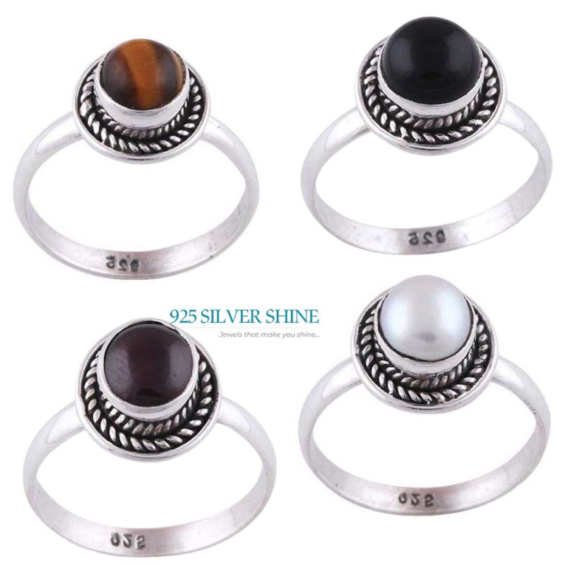 925 Sterling Silver Handmade Rings In Black Onyx Gemstone Jewelry 925SR2831_2