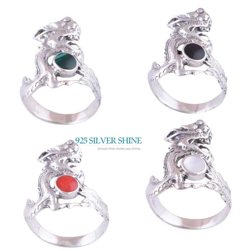 925 Sterling Silver Handmade Rings In Malachite Gemstone Jewelry 925SR2841_2