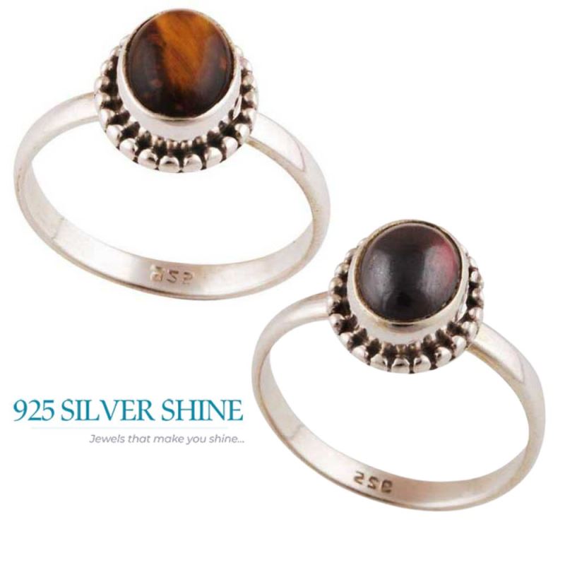 Garnet Birthstone Sterling Silver Engagement Rings 925SR2866_2