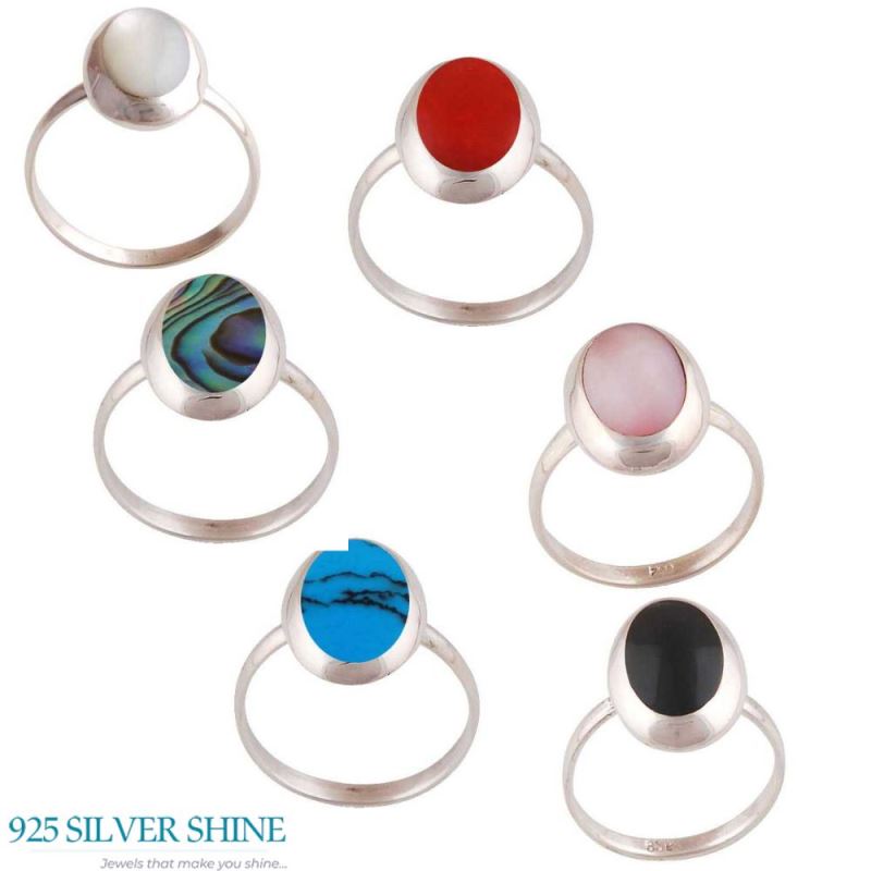 925 Sterling Silver Rings In Genuine Turquoise Gemstone 925SR2878_2