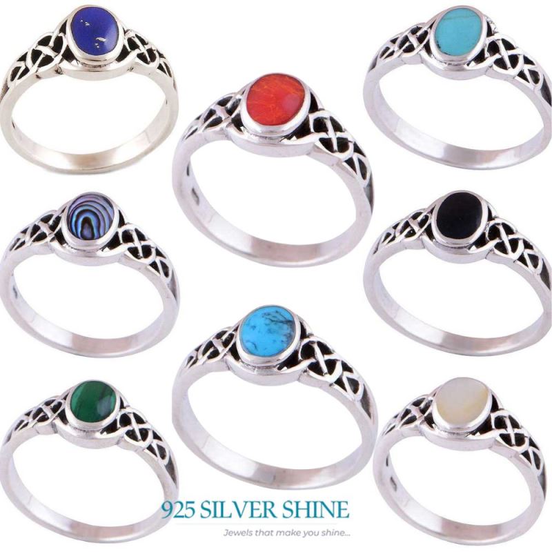 Natural Turquoise Gemstone Rings In 925 Sterling Silver Jewelry 925SR2894_4