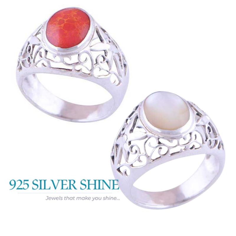 925 Sterling Silver Rings In Rainbow Moonstone Jewelry 925SR2905_1