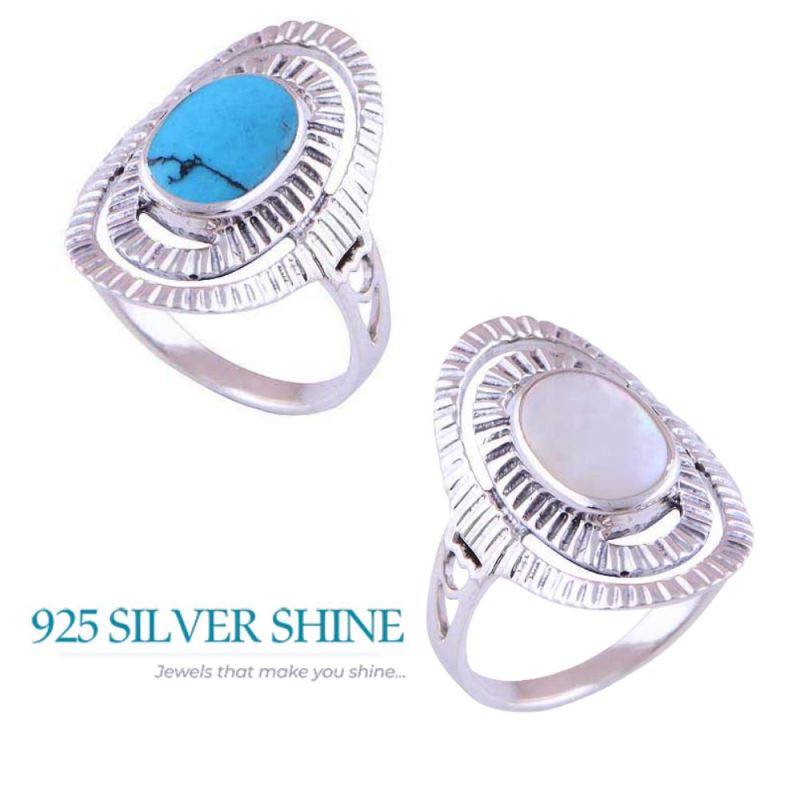 925 Sterling Silver Handmade Rings In Turquoise Gemstone Jewelry 925SR2908_2