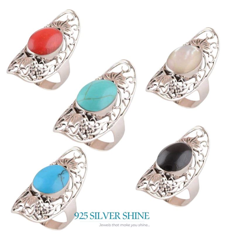 925 Sterling Silver Rings In Turquoise Gemstone Jewelry 925SR2915_2