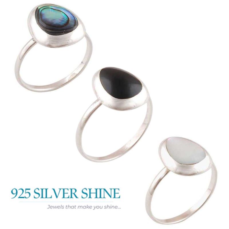 925 Sterling Silver Rings In Black Onyx Gemstone Jewelry 925SR2919_2
