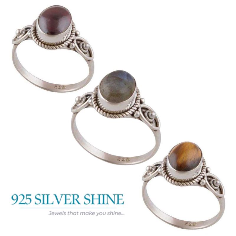Natural Jasper Gemstone Rings In Fine 925 Sterling Silver 925SR2952_2