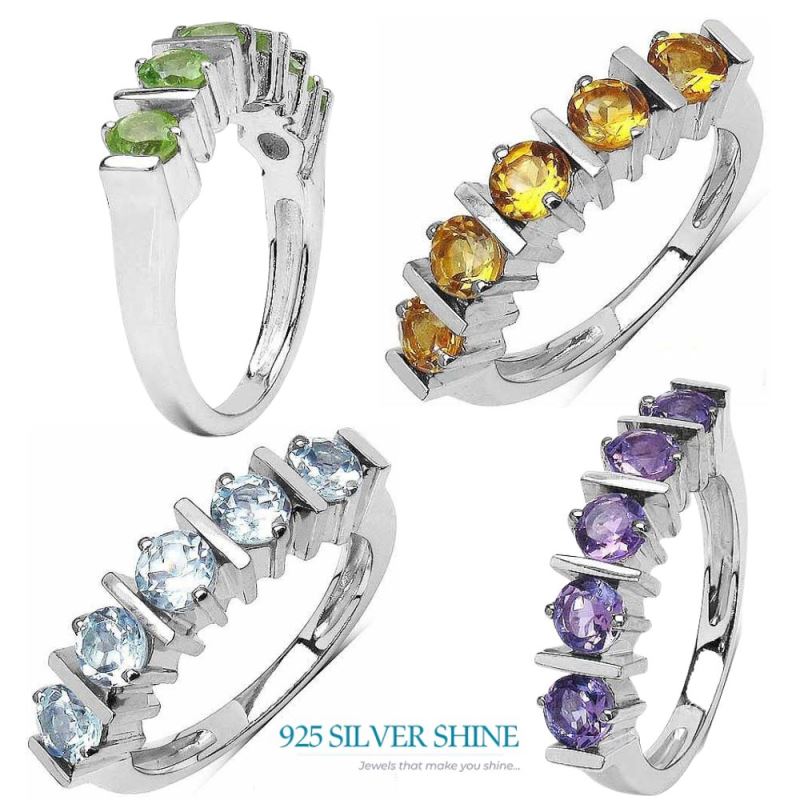 Genuine Peridot Gemstone Rings In 925 Sterling Silver Jewelry 925SR3051_3