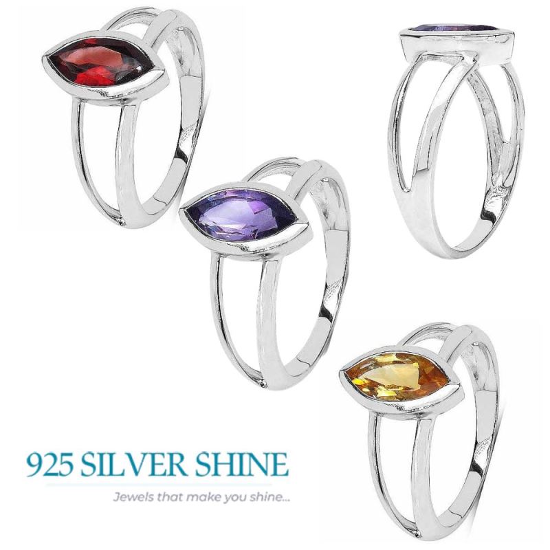 Sterling Silver Citrine Cut Stone Wrap Ring 925SR3070_3
