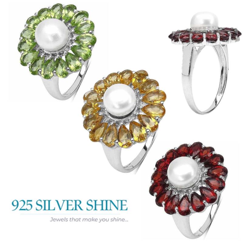 925 Sterling Silver Rings In Multi Gemstone Jewelry 925SR3073_3