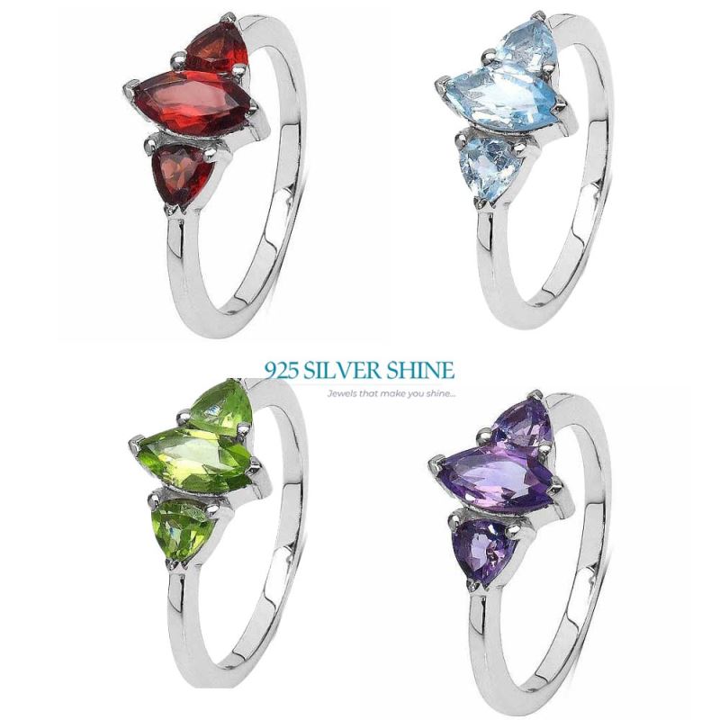 925 Sterling Silver Handmade Rings In Blue Topaz Gemstone Jewelry 925SR3089_3