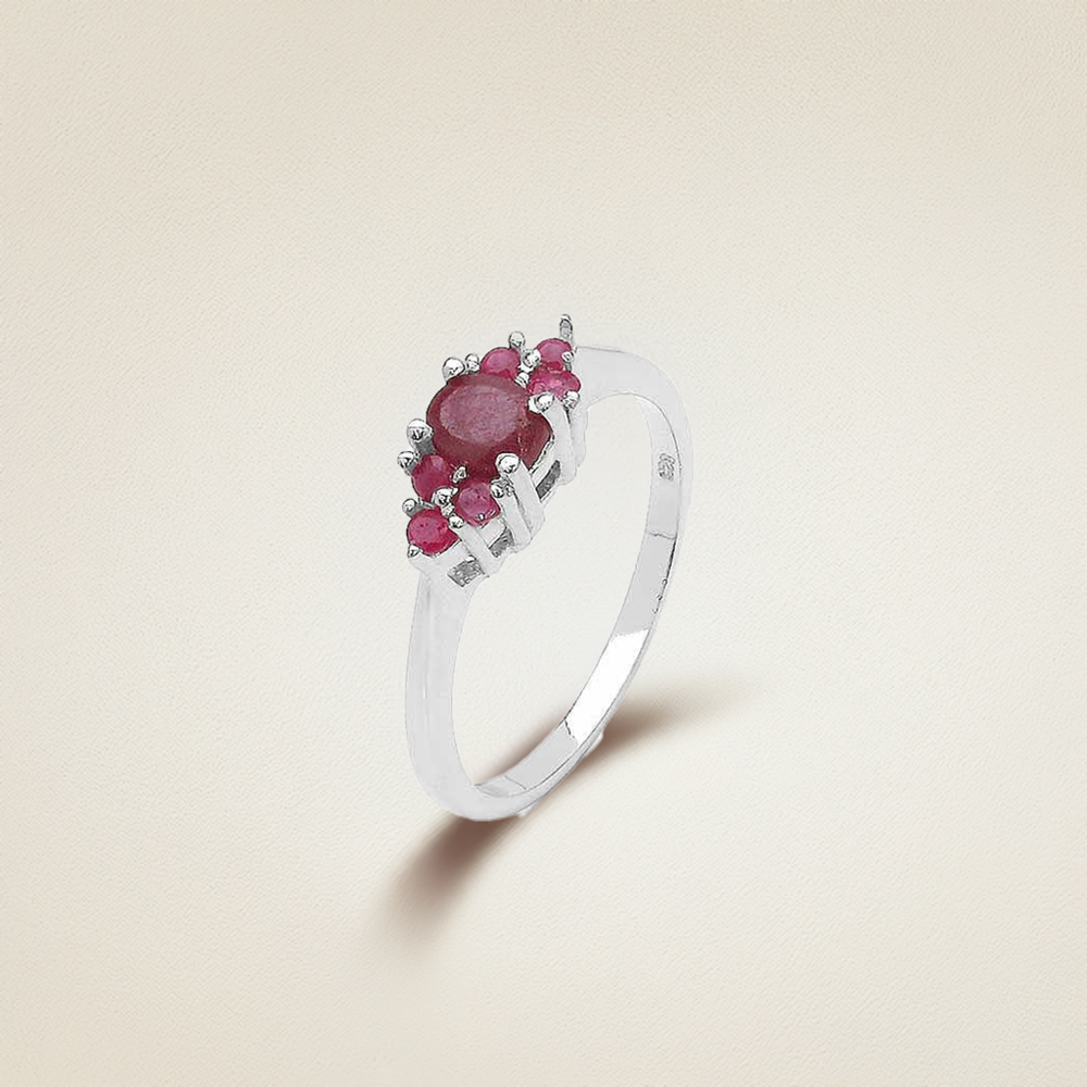 925 Sterling Silver Rings In Semi Precious Dyed Ruby Gemstone 925SR3120