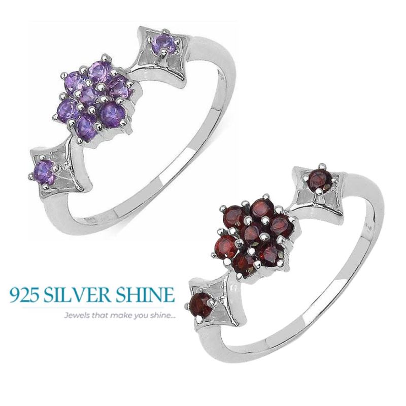 925 Sterling Silver Rings In Amethyst Gemstone Jewelry 925SR3159_2