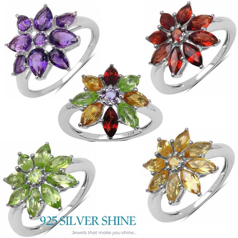 Fine 925 Sterling Silver Rings In Genuine Amethyst Gemstone 925SR3276_2