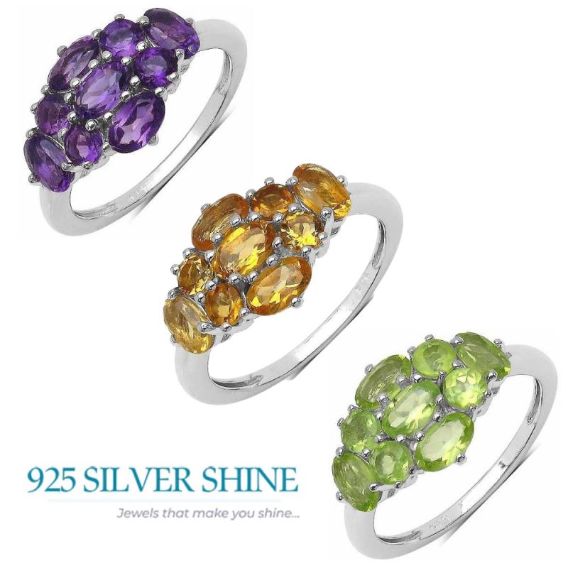 Semi Precious Amethyst Gemstone Rings In 925 Sterling Silver 925SR3278_2