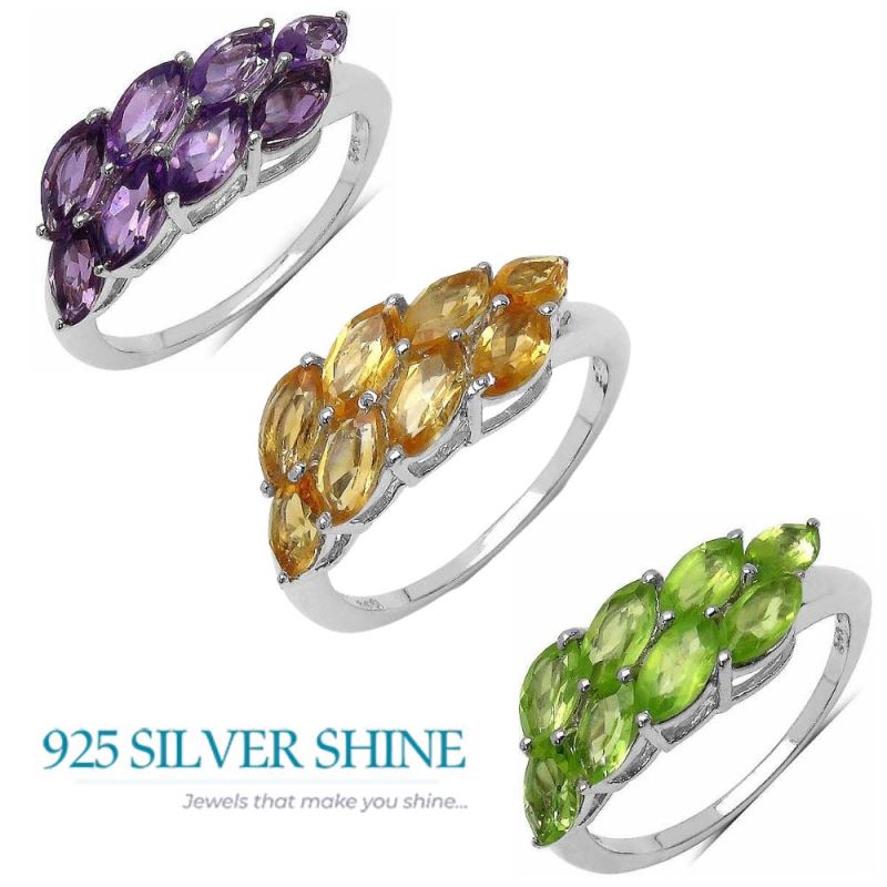 Genuine Amethyst Gemstone Rings In 925 Sterling Silver 925SR3279_3
