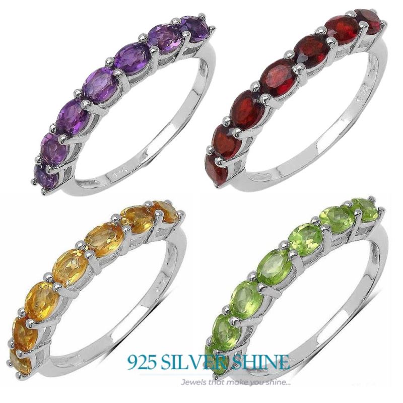 Semi Precious Amethyst Gemstone Rings In Solid 925 Silver 925SR3281_2