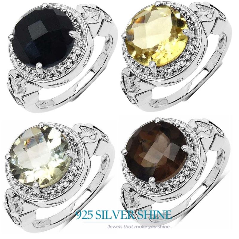 Natural Black Onyx Gemstone Rings In Fine 925 Sterling Silver 925SR3283_3