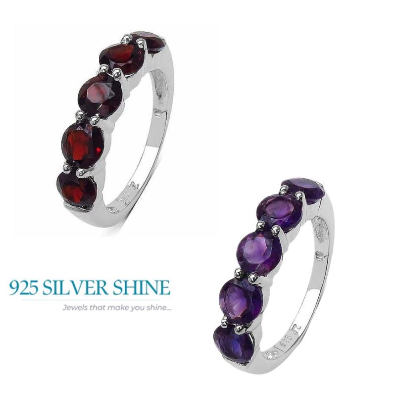 925 Sterling Silver Rings In Natural Amethyst Gemstone 925SR3298_3