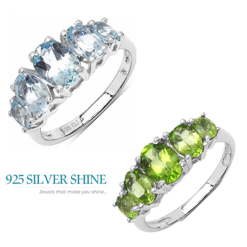 Natural Peridot Gemstone Rings In 925 Sterling Silver Jewelry 925SR3301_3